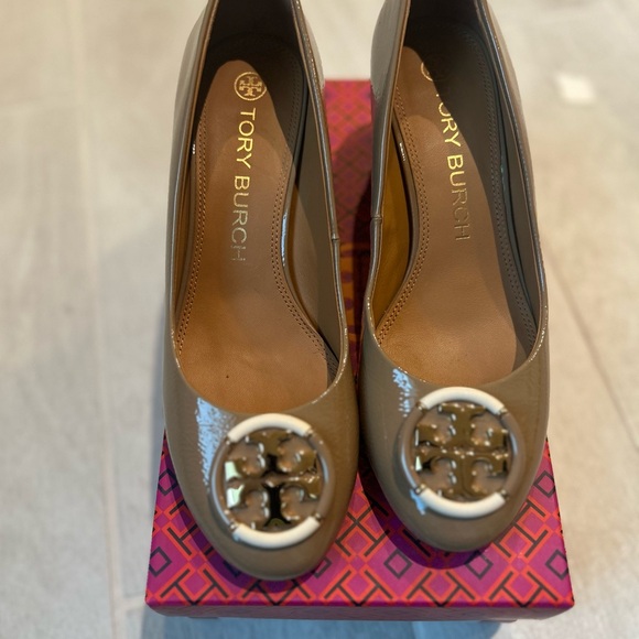 Tory Burch Shoes - Tory Burch Multi logo pump Almond Flour